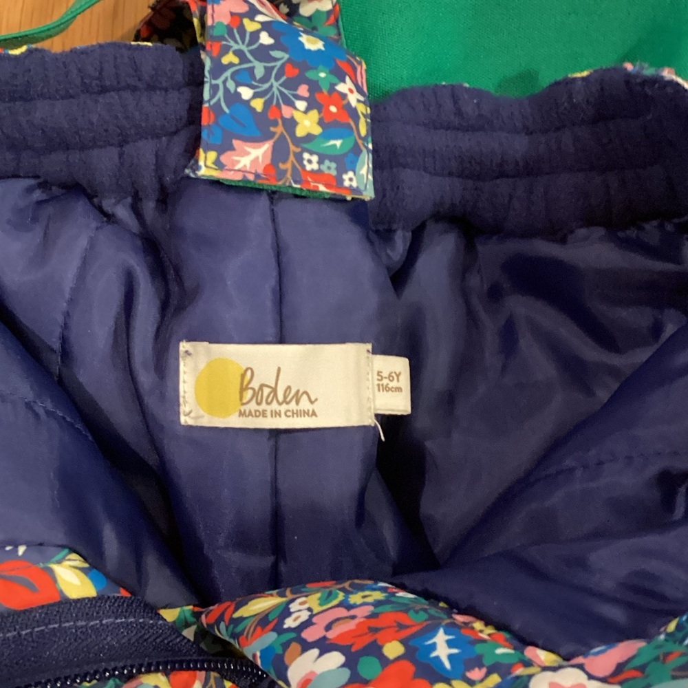 Mini Boden Floral Navy Floral Jacket and Snow Pants - Picture 7 of 9